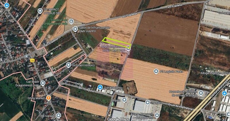 Dragomiresti-Vale, langa Soseaua de Centura, pretabil hale, productie